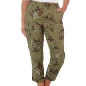 NWT Democracy Cargo Pants •8• Flex-ellent Floral Convertible Utility Military